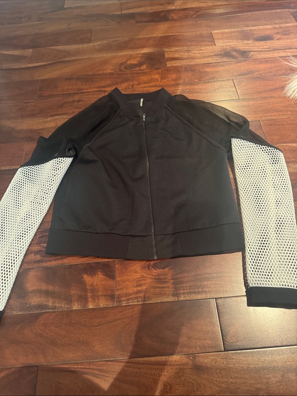 Heather Black Jacket with White Mesh Sleeves - Picture 2 of 6